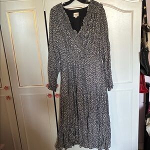 Hayden Black and White Floral Long Sleeve Dress